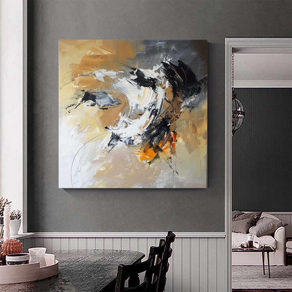 modern abstract wall art decor yellow canvas room Hand painted oil painting
