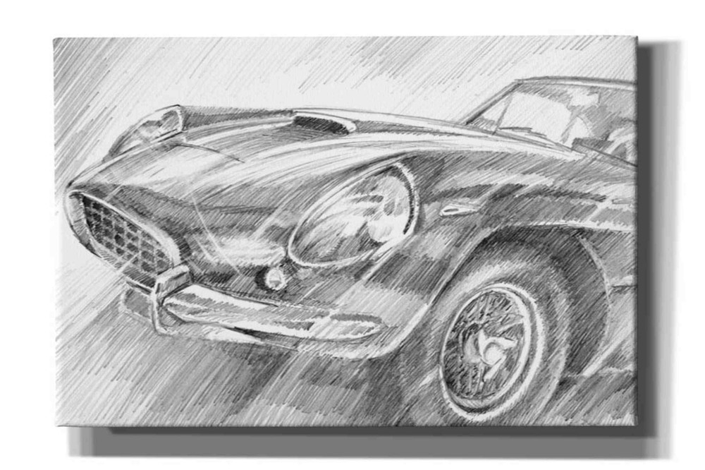 Epic Graffiti 'Sports Car Study II' by Ethan Harper Giclee Canvas Wall Art