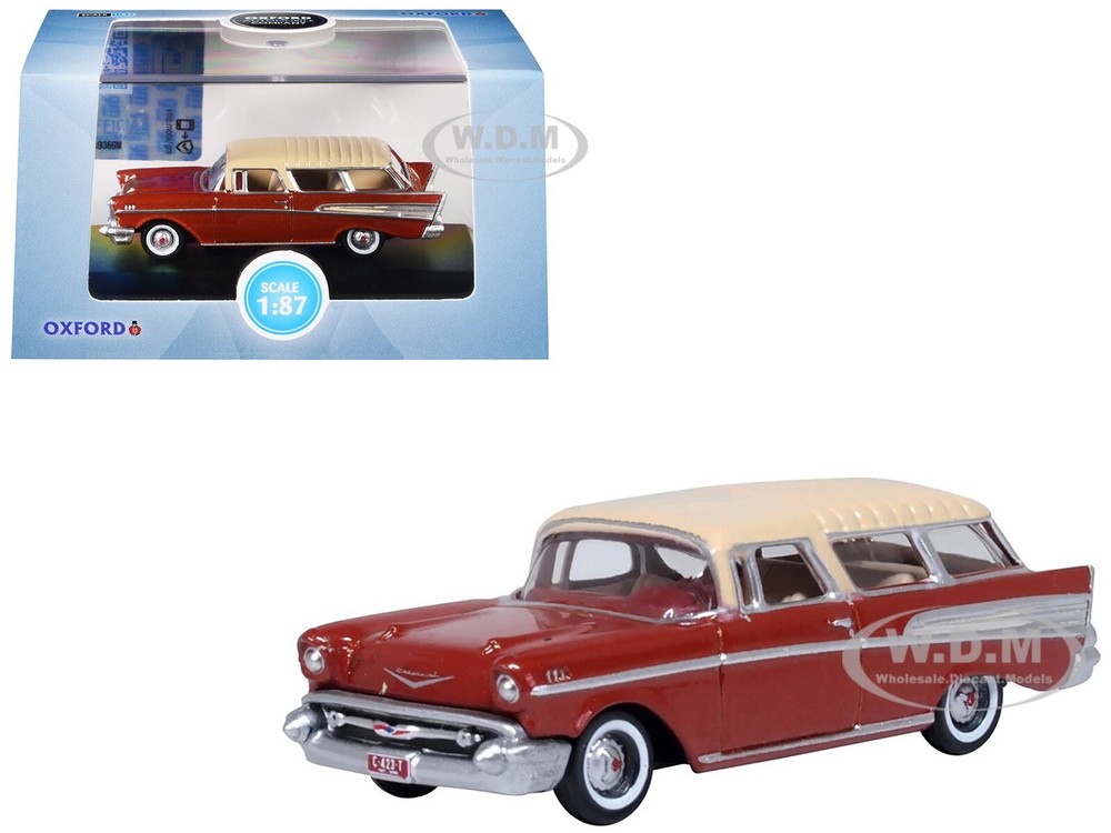 1957 CHEVROLET NOMAD ADOBE BEIGE 1/87 HO DIECAST MODEL CAR BY OXFORD 87CN57008