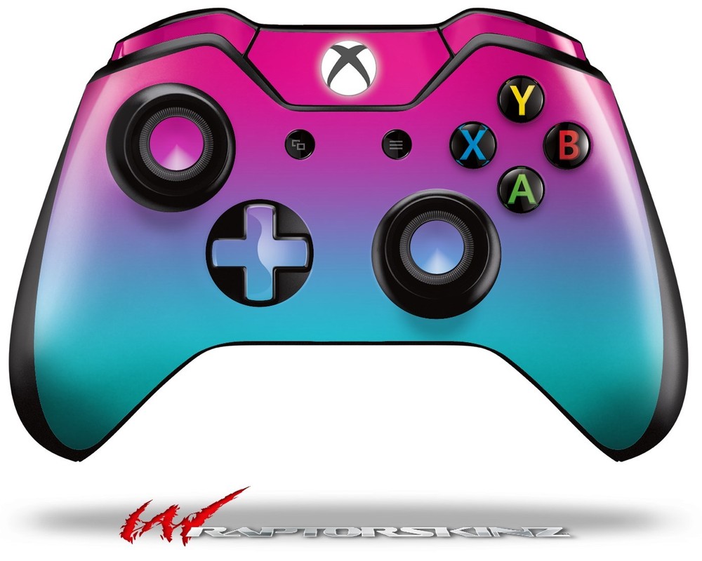 Smooth Fades Neon Teal Hot Pink Skin for XBOX One Controller