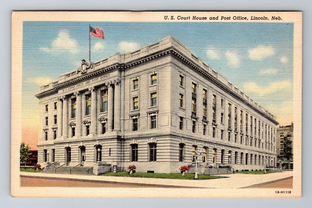 Lincoln NE-Nebraska, US Court House And Post Office, Antique, Vintage Postcard