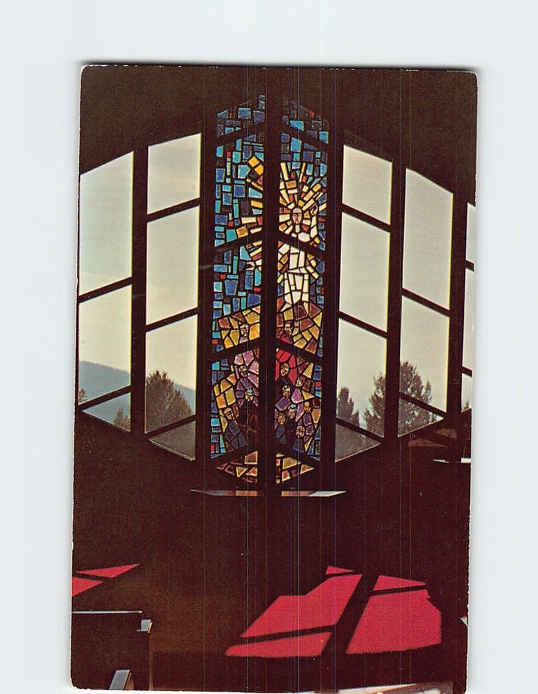 Postcard Interior Window St. Timothy's Memorial Chapel Montana USA