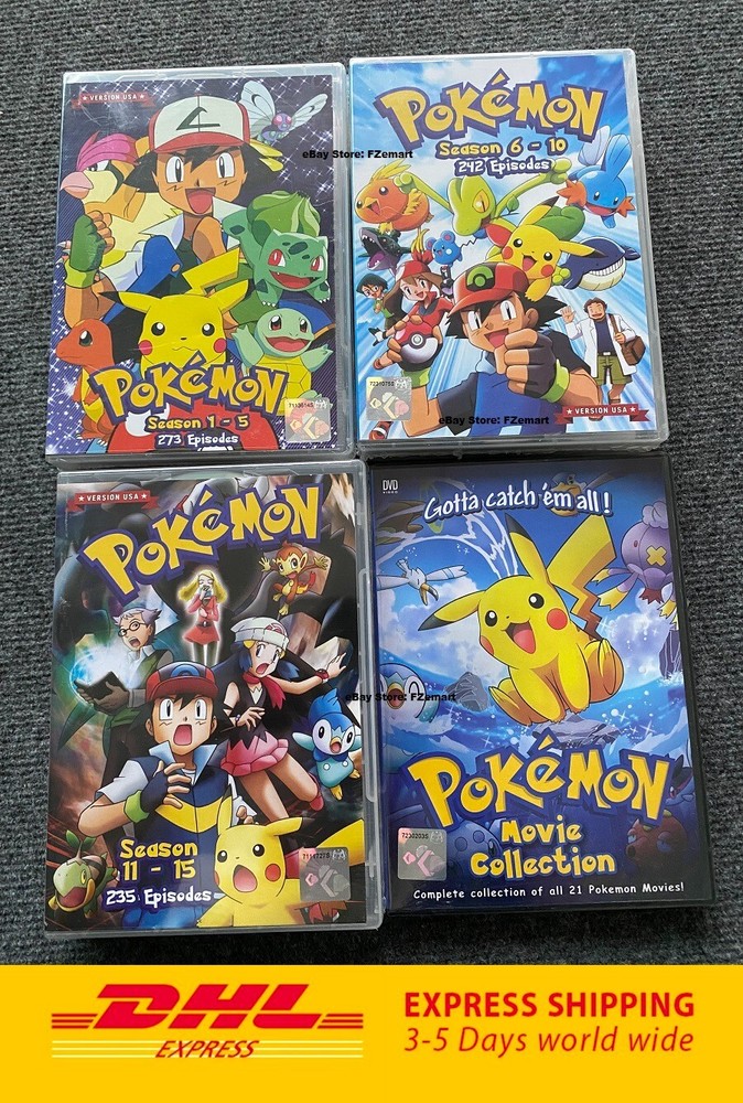 POKEMON SERIES [Season 1 - 15 + 21 Movies] DVD All Region USA English Version