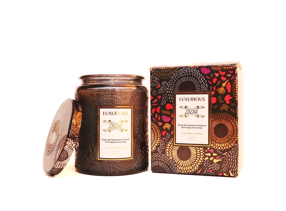 Soy Wax Scented Candle - Lavender and Eucalyptus Fragrance with 40 Hours Burn...
