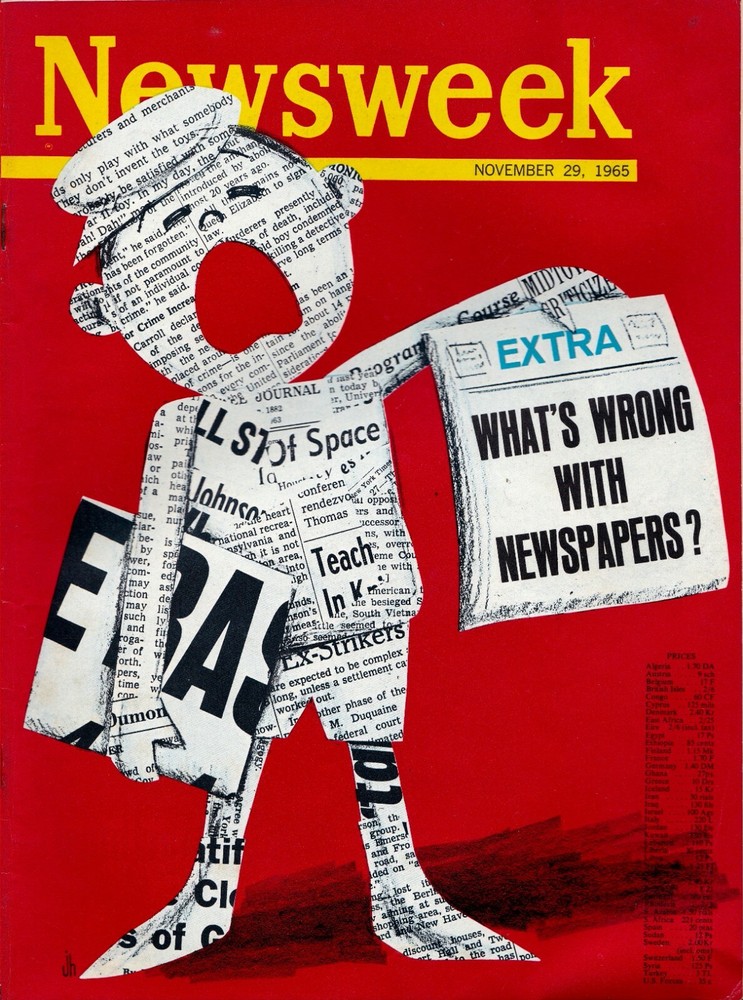 Newsweek Magazine November 29 1965 Cover: What's Wrong with Newspapers? gwrc2