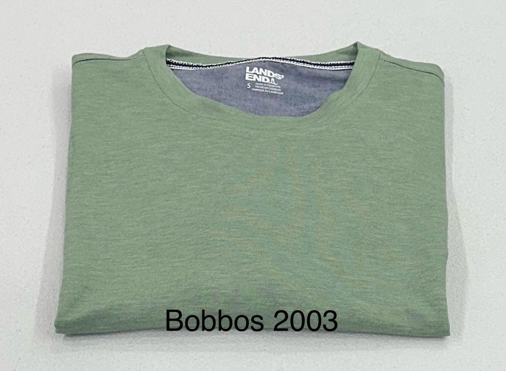 Lands' End Men's Classic Fit 4-Way Stretch Tee, Green, Size S