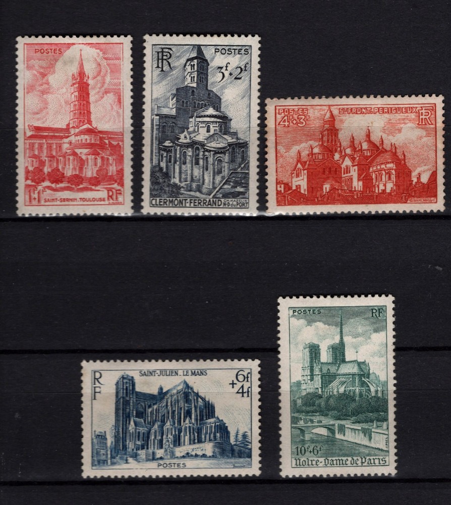 France Sc  213- 217  Cathedrals Semi-Postal Set 1947   MNH** (355)