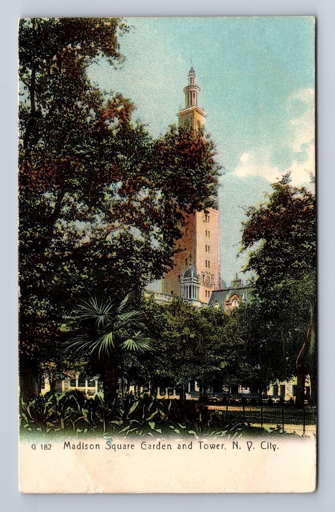 New York City, Madison Square Garden and Tower, Antique Vintage Postcard
