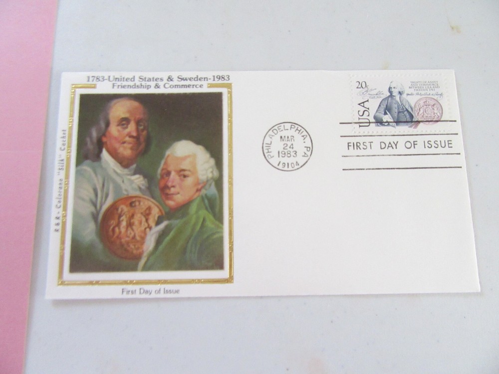 U.S. & Sweden Friendship 200th Anniv. (1783-1983) 20c Stamp Fdc Sc#2036 Colorano