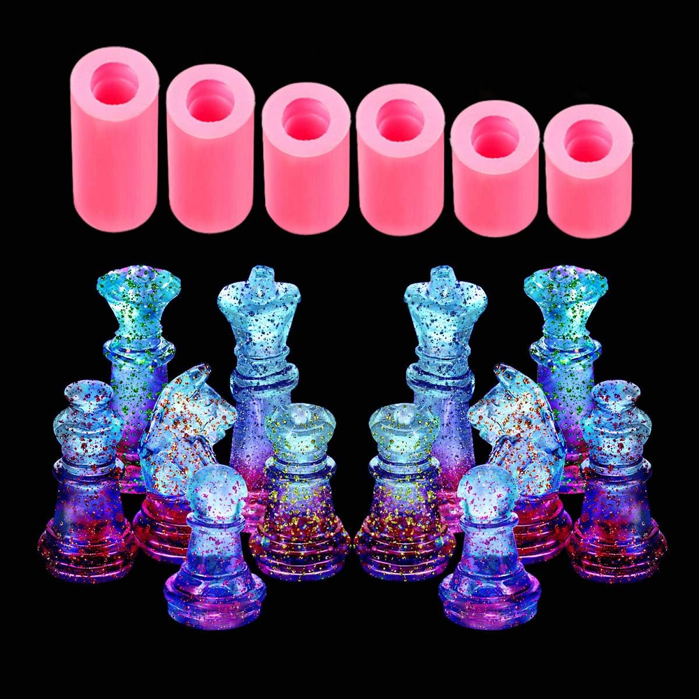 Chess Set Epoxy Resin Mold DIY Handmade Jewelry Craft Silicone Mold for Chess Pieces
