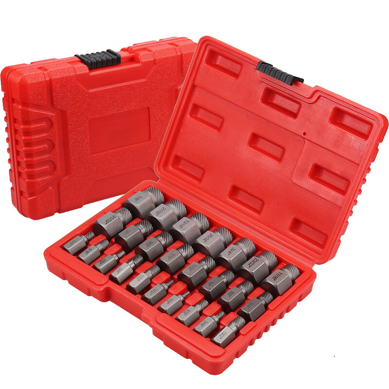 25Pcs Screw Extractor Set Easy Out Drill Bits Broken Damaged Bolt Stud Remover