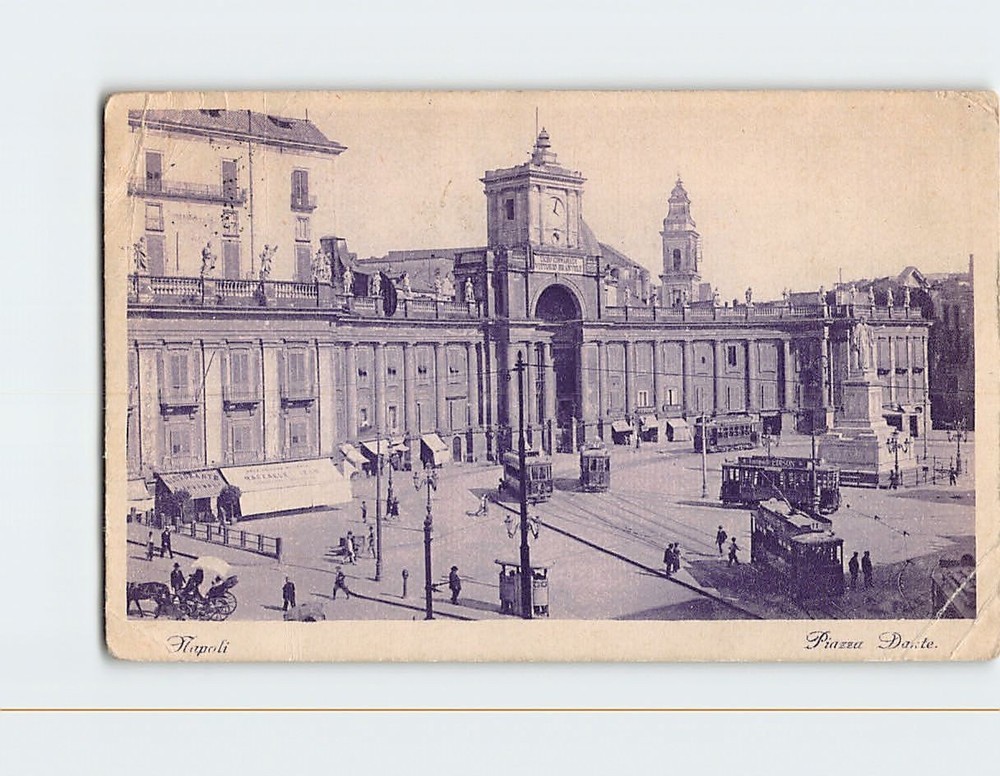 Postcard Piazza Dante Naples Italy