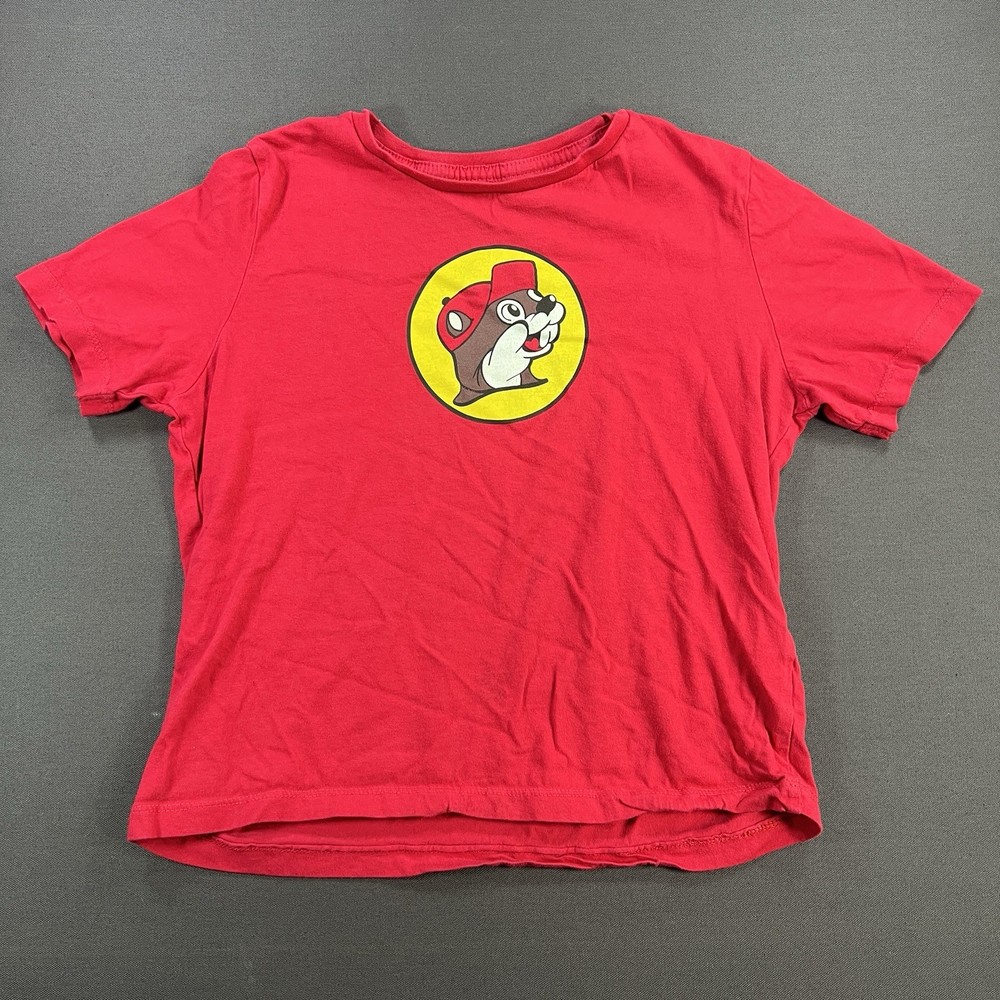 Buc-ee’s Kids YM Red Beaver Logo Graphic T Shirt Short Sleeve Cotton