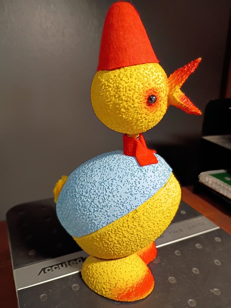 Vintage Paper Mache West Germany Easter Nodder Chick Container