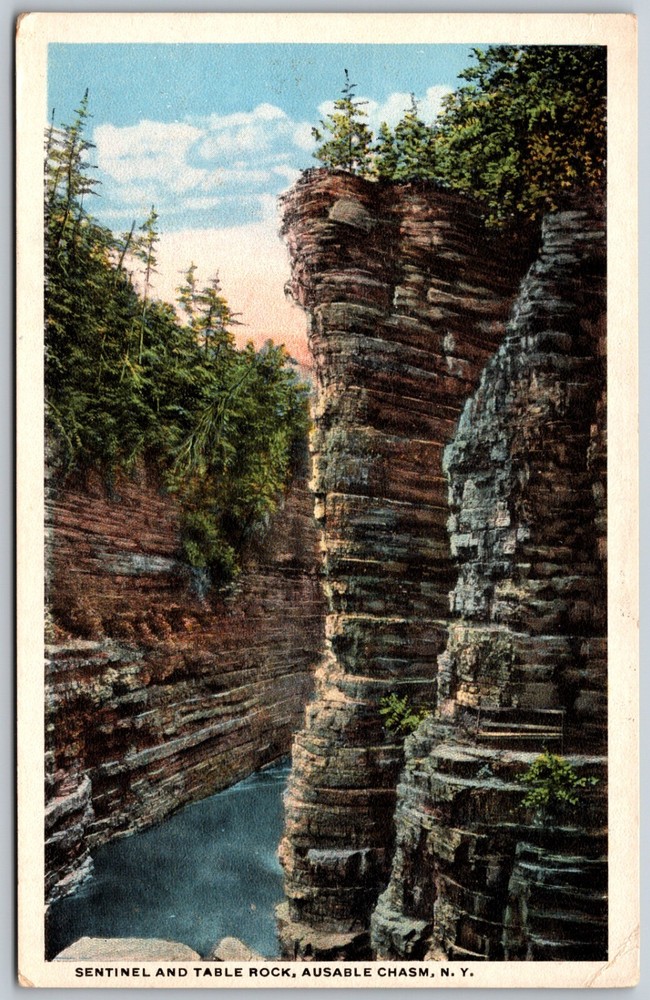 Sentinel Table Rock Ausable Chasm New York VINTAGE Postcard