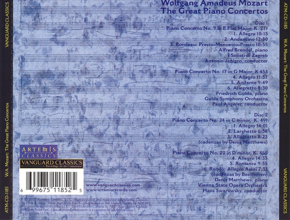Alfred Brendel / Friedrich Gulda / Denis Matthews W.a. Mozart: The Great Piano C