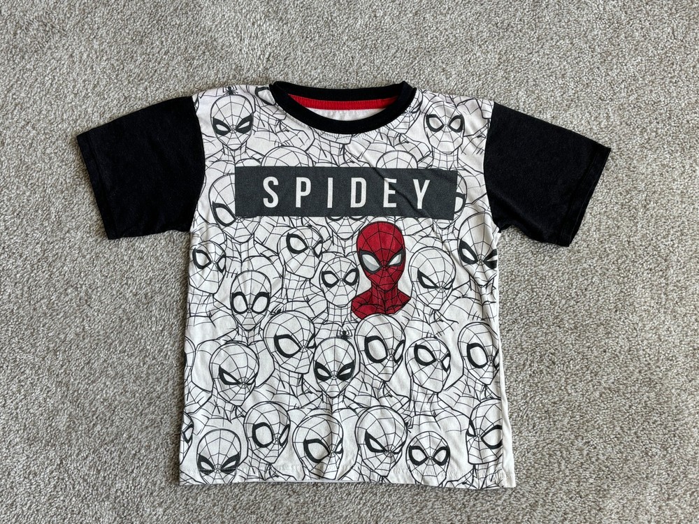 Marvel Spiderman Spider-Man Boys Shirt Size 7 White Black