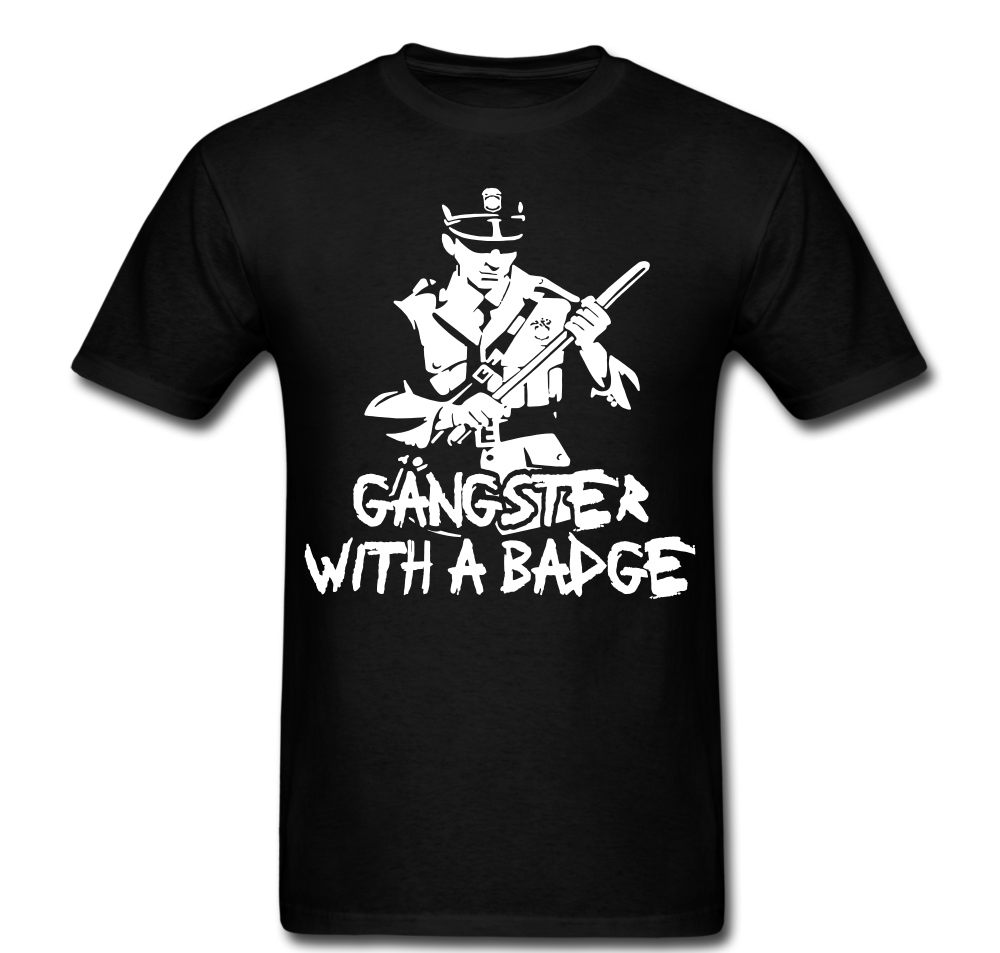 Gangster Cop Police Badge Graphic Tee