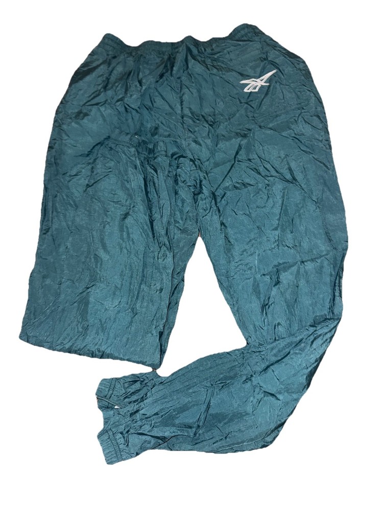 Vintage Reebok track pants Men’s Medium M green Track Pants 90s windbreaker