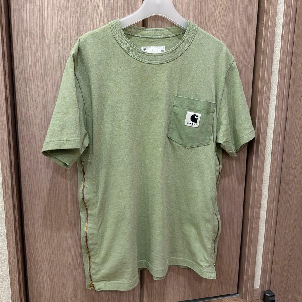 Carhartt WIP x sacai Green Print Logo T-Shirt L Near Mint Condition