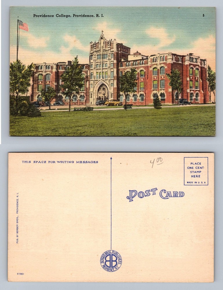 Providence, RI-Rhode Island, Providence College View PC Old Vintage Postcard