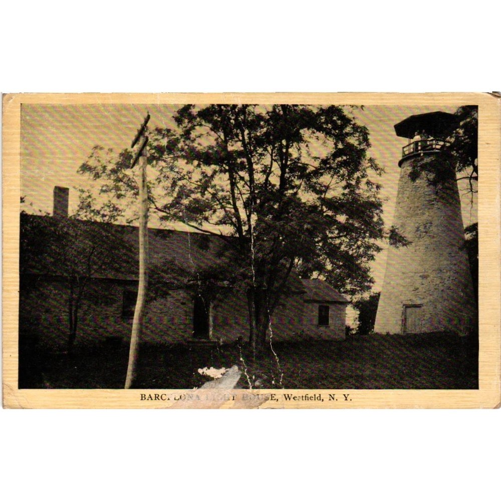 Vintage Barcelona Lighthouse Postcard Westfield NY A. M. Simon Undivided Back