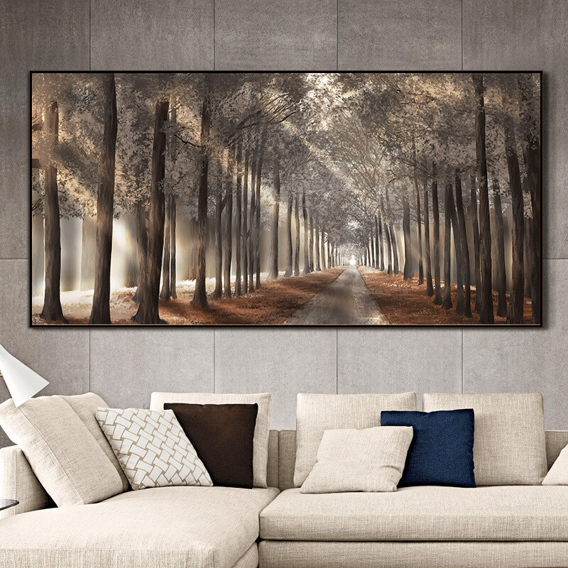 Nature Sunshine Canvas Painting Tree Poster Forest Landscape Wall Art Home Decor
