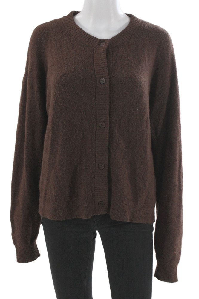 American Vintage Women Brown Cardigan Crew Neck Long Sleeve Size MFree Shipping in US $100+ Orders | $6.95 Orders Below