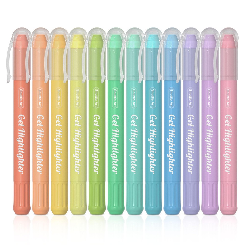 Bible Highlighters and Pens No Bleed, 12 Pastel Colors Gel Highlighters No Bl...