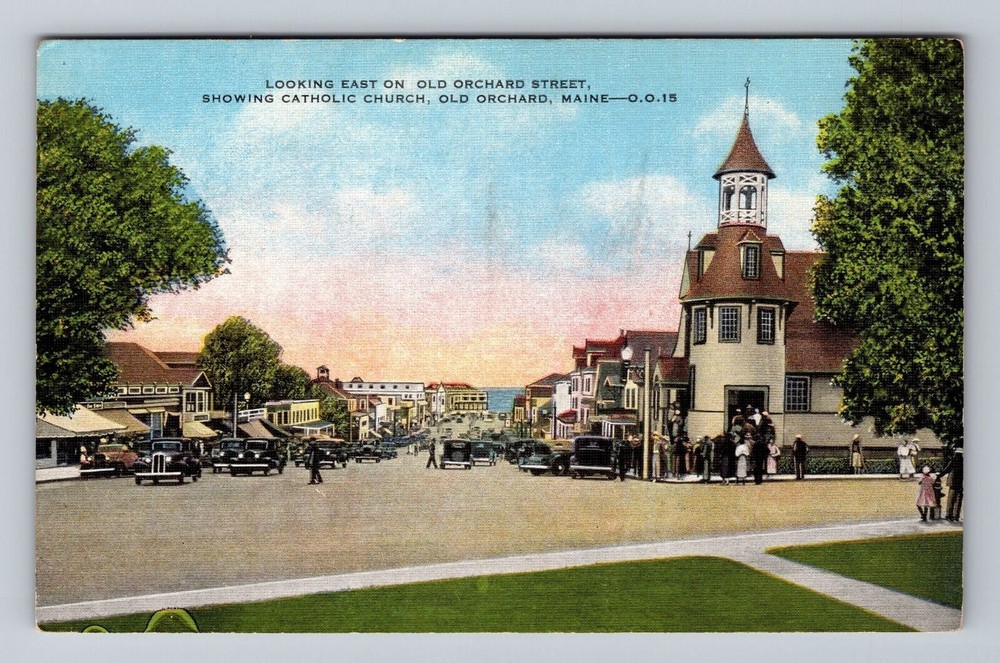 Maine ME Orchard Looking East On Orchard Street Vintage Postcard