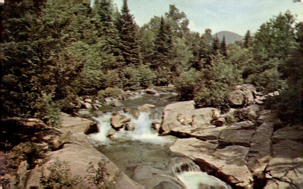 1952 Upper Falls Bretton Woods White Mountains New Hampshire Scenic Chrome Postc