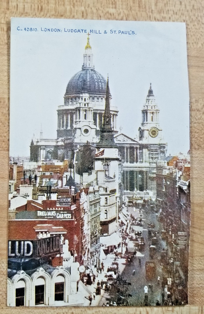 London Ludgate Hill St. Paul's Cathedral Postcard Celesque Series Photochrom Co.