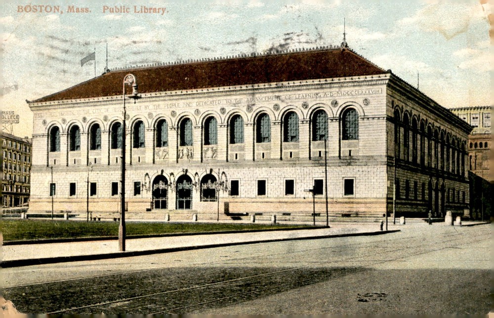 Boston, MA Public Library, 1908 Postcard