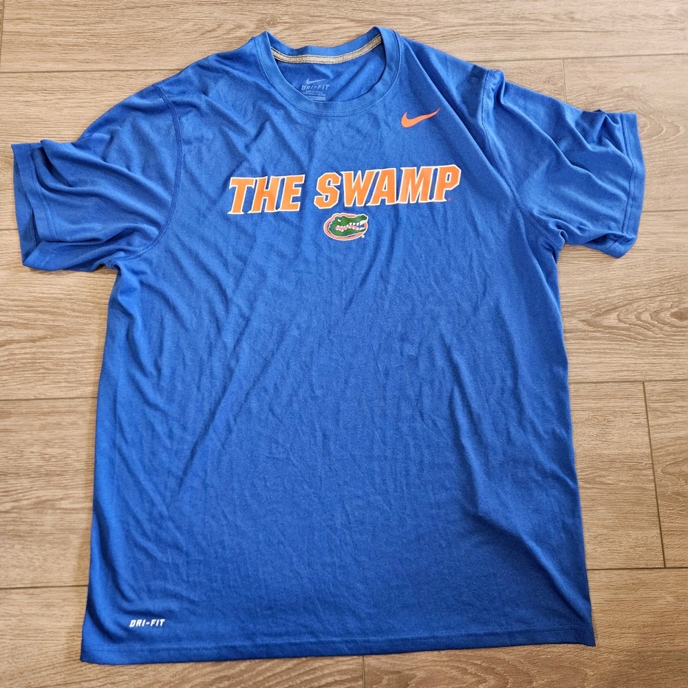 Nike Florida Gators The Swamp Dri-FIT Blue T-Shirt Mens XL Short Sleeve Training