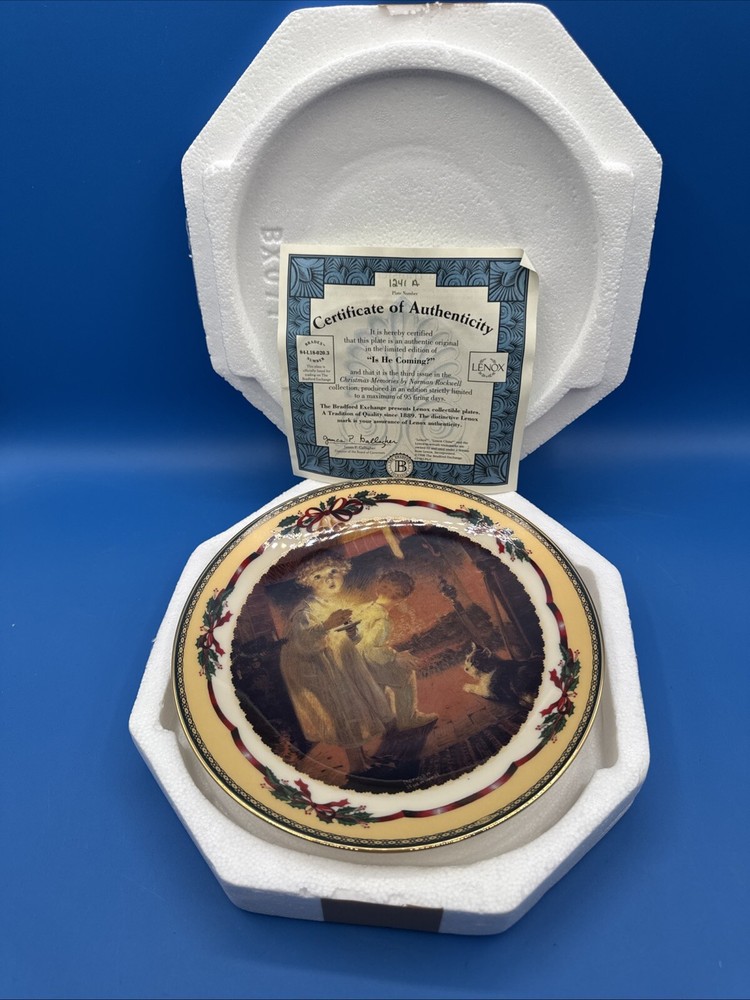 Lenox Norman Rockwell Is He Coming Collectible Plate 1241A