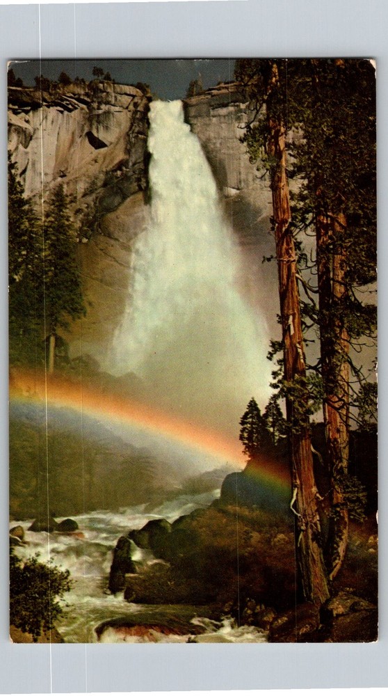 Vtg Postcard Nevada Fall Waterfall Yosemite National Park, CA 1950s