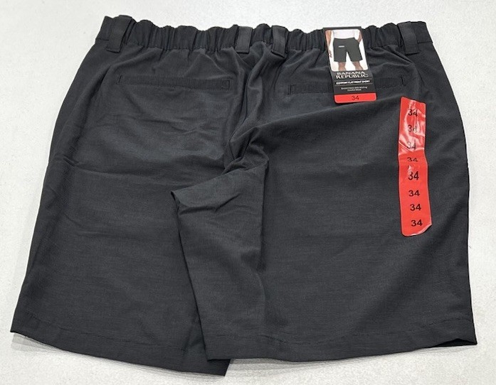 Banana Republic Men's Comfort Flat Front Shorts, Black, Size 34