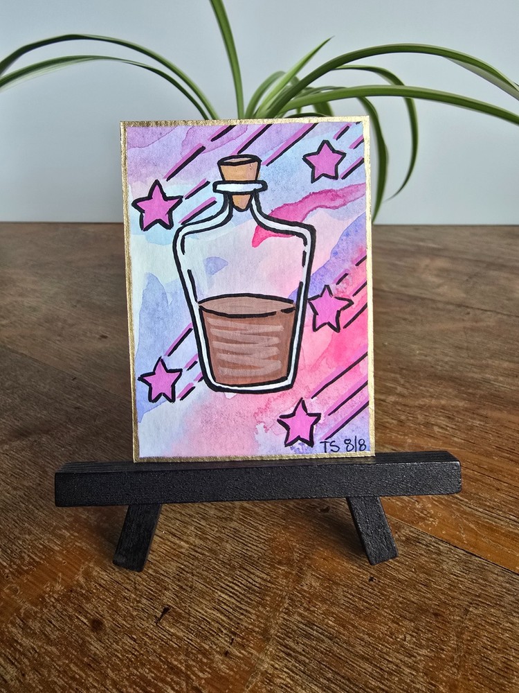 ACEO Original potion bottle whimsical fantasy painting