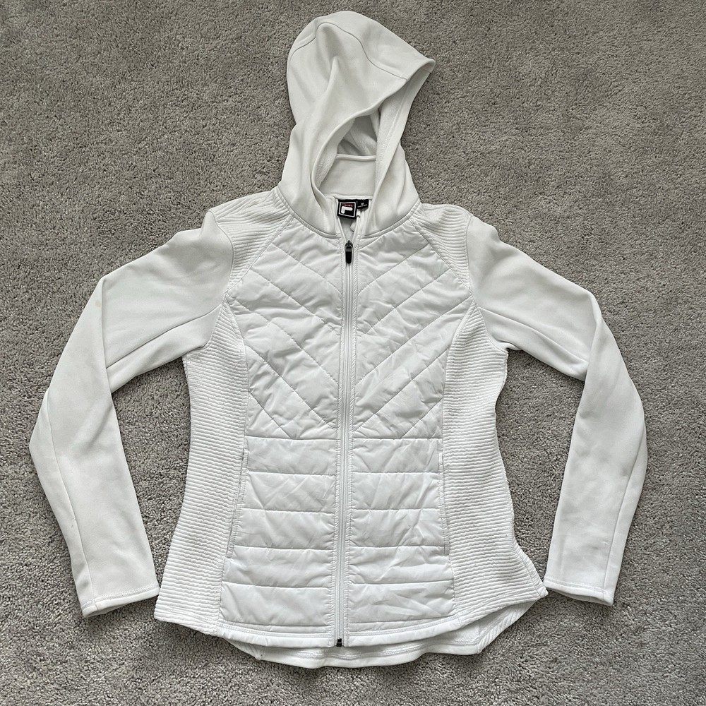 Fila Sport Women’s Hooded Activewear Hooded Jacket White Medium