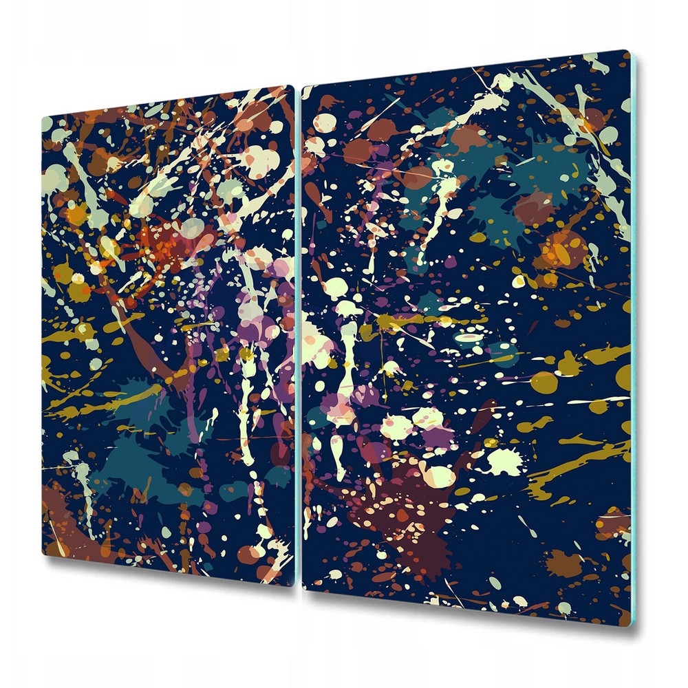 Glass Worktop Kitchen Chopping Board Watercolour blue and yellow photo 2x30x52