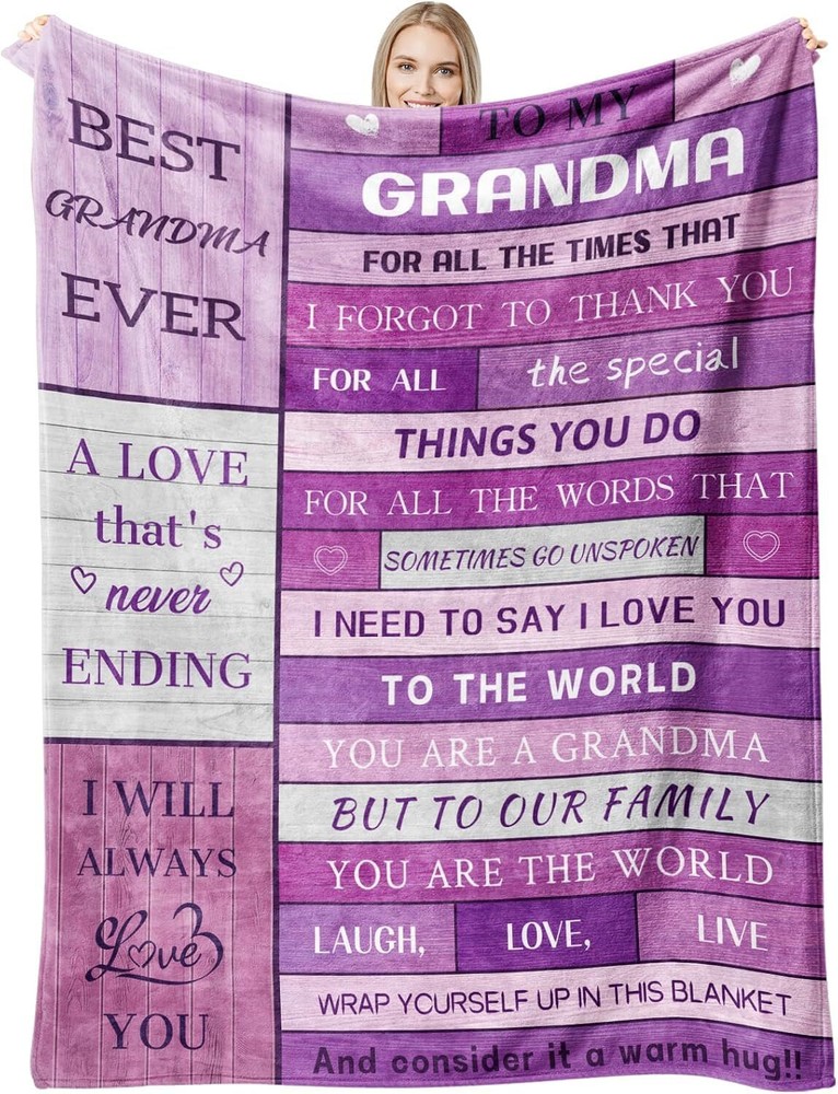 Grandma Gifts from Grandkids, Christmas Birthday Gifts for Grandma Soft Fleec...