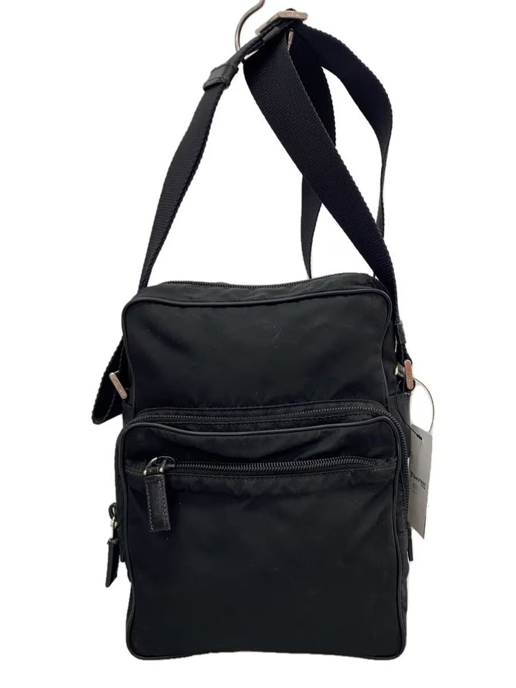 Prada Triangle Logo Camera Shoulder Bag Black Japan Import