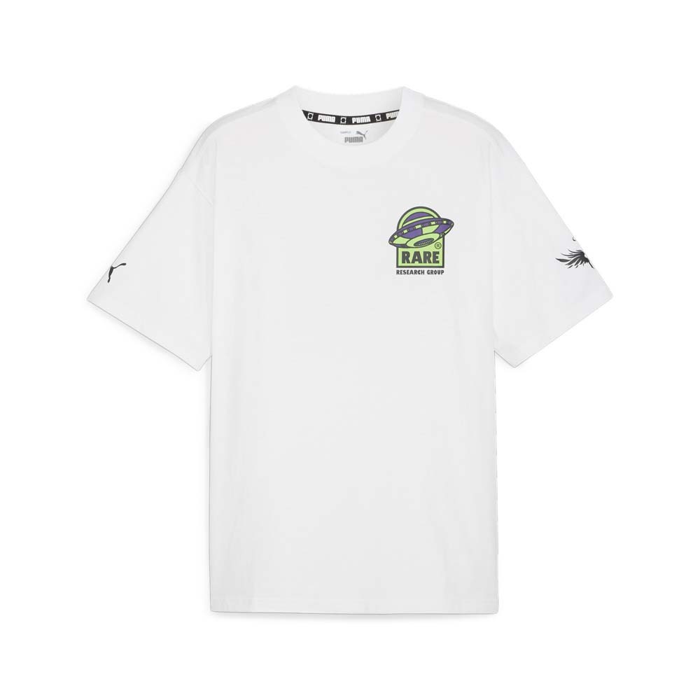 PUMA Melo X Toxic Crew Neck Short Sleeve T-Shirt Mens White Casual Tops 62288701