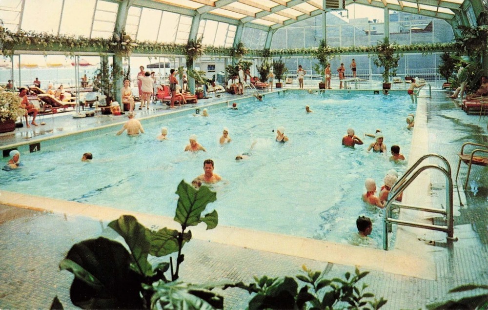 Resorts International Hotel & Casino Pool - Atlantic City New Jersey NJ Postcard