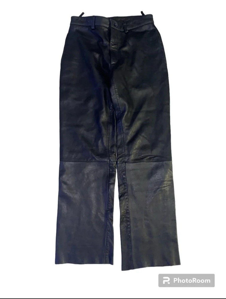 Women’s Julian Wilson Leather Pants Y2K Vintage Black Straight