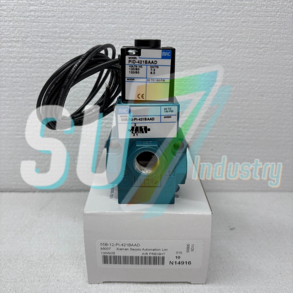 MAC 55B-12-PI-421BAAD solenoid valve# 1pcs New In Box