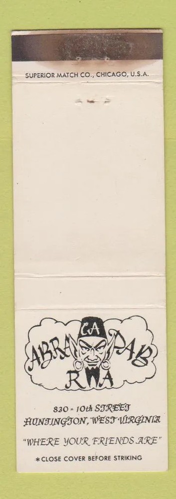 Matchbook Cover - Abracadabra Huntington WV WORN-image