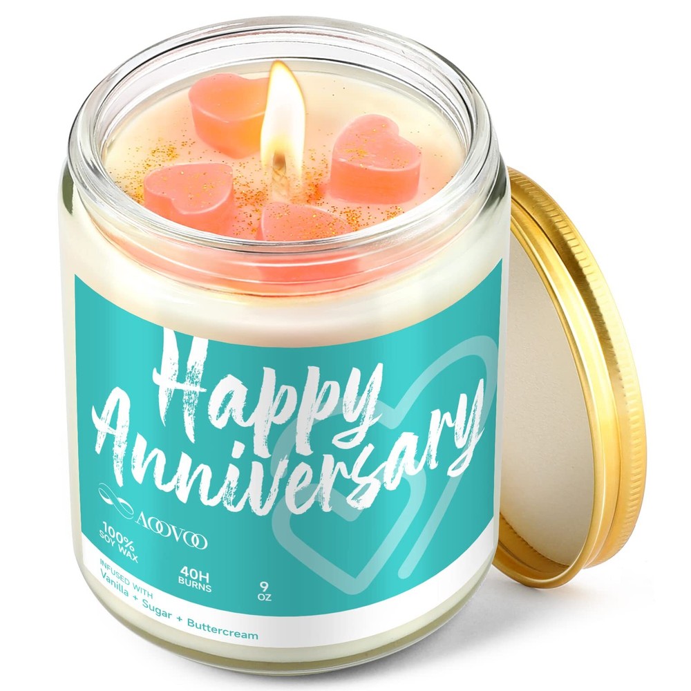 Anniversary Scented Soy Wax Candle for Couples - Vanilla Fragrance