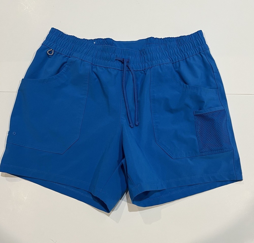 Columbia PFG  fishing gear Shorts Women's size M Lightweight blue Elastic Waist