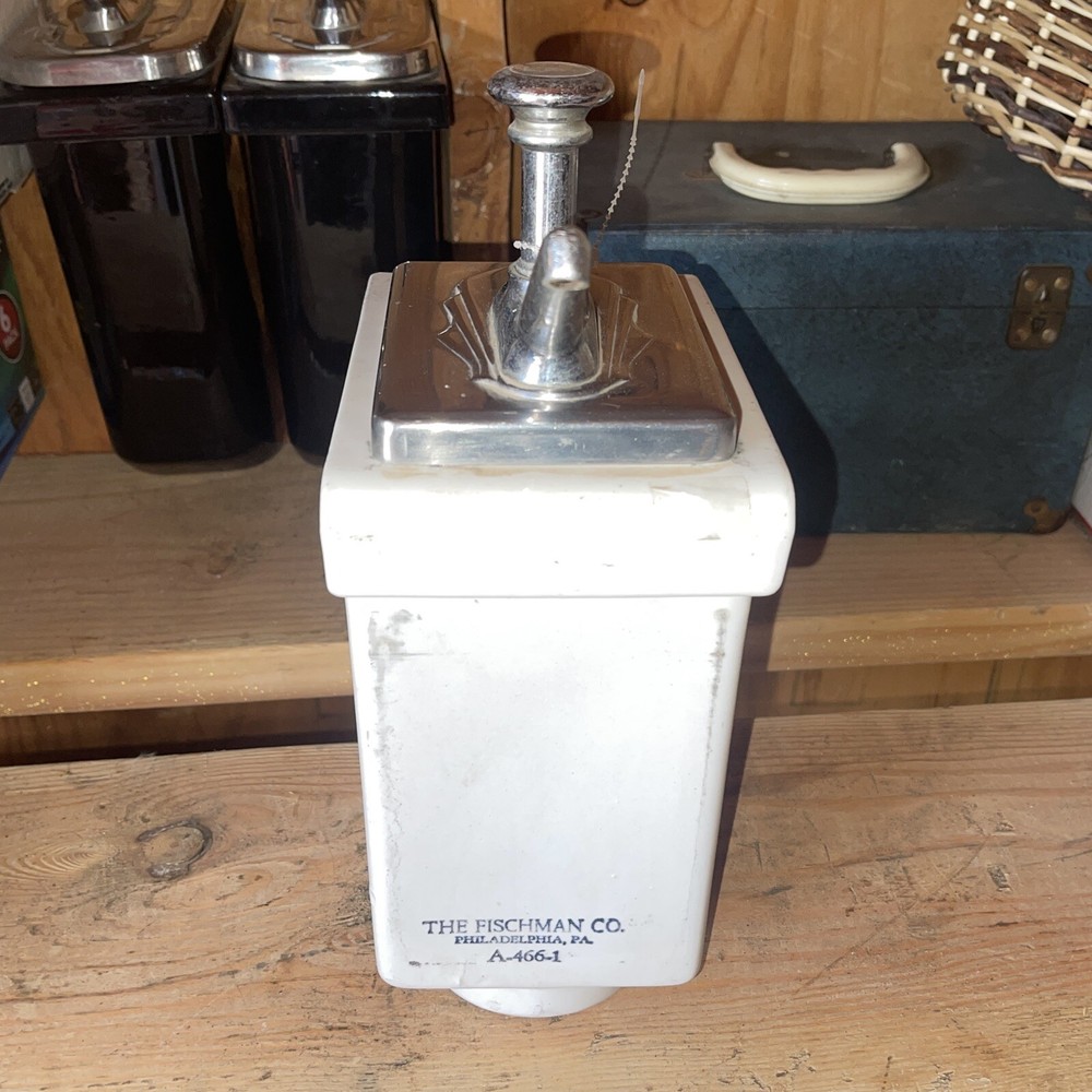 Vintage Porcelain Vanilla Soda Fountain Syrup Dispensers